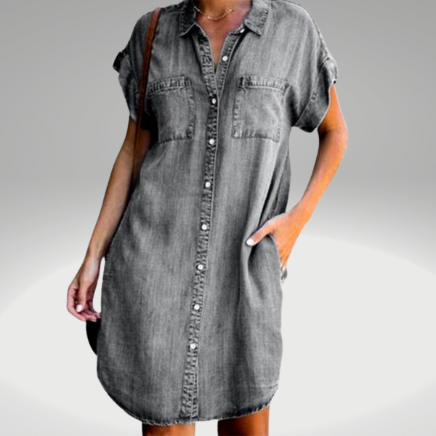 Ivyshape | Mid-Length Dress In Regular Denim