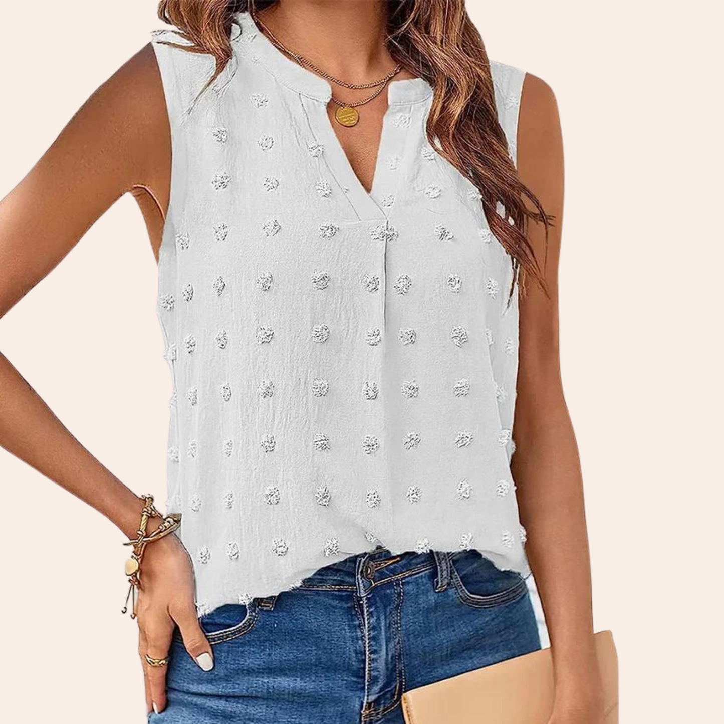 Ivyshape | Women's Sleeveless Blouse V-Neck