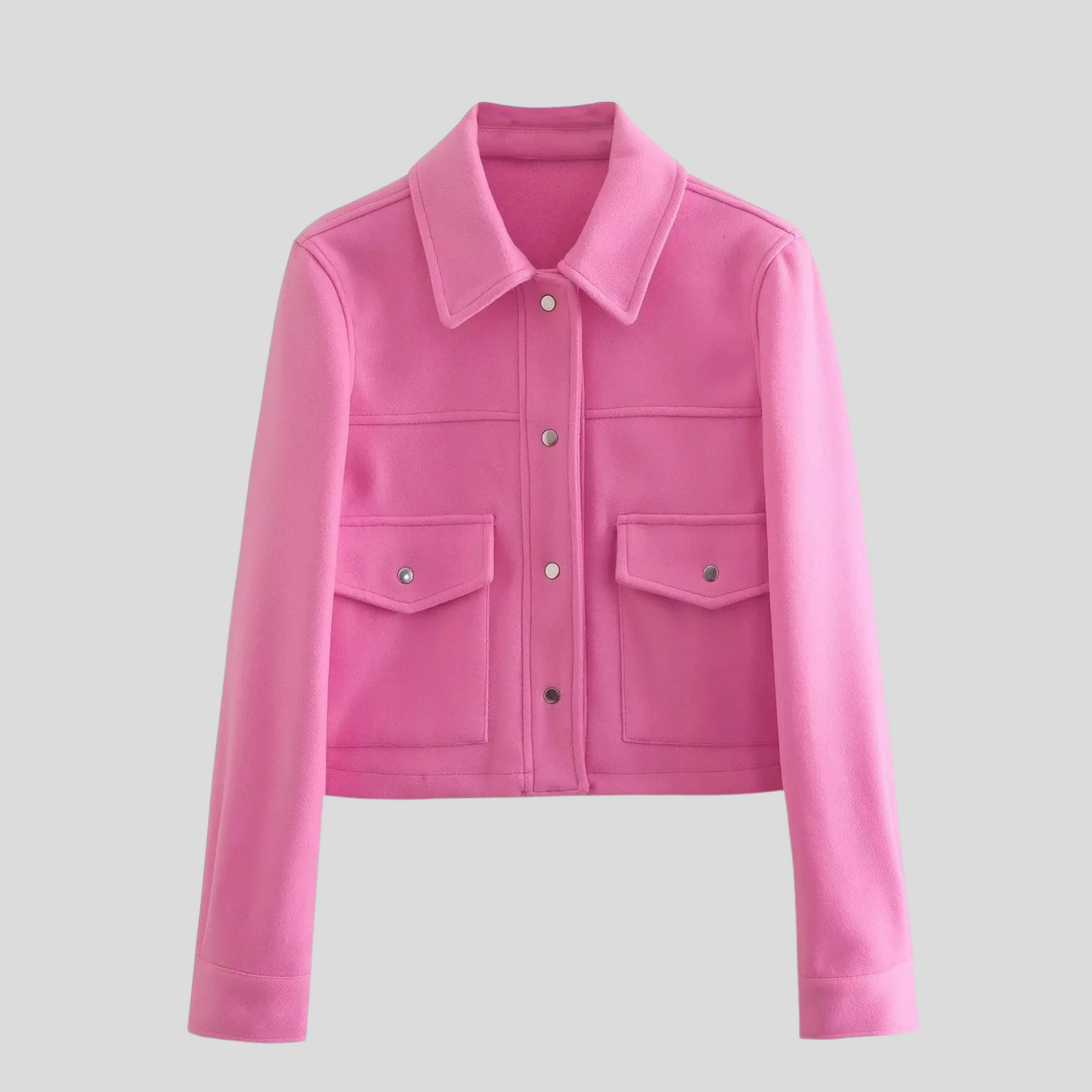 Ivyshape | Women's Long Sleeve Jacket with Fashionable Buttons