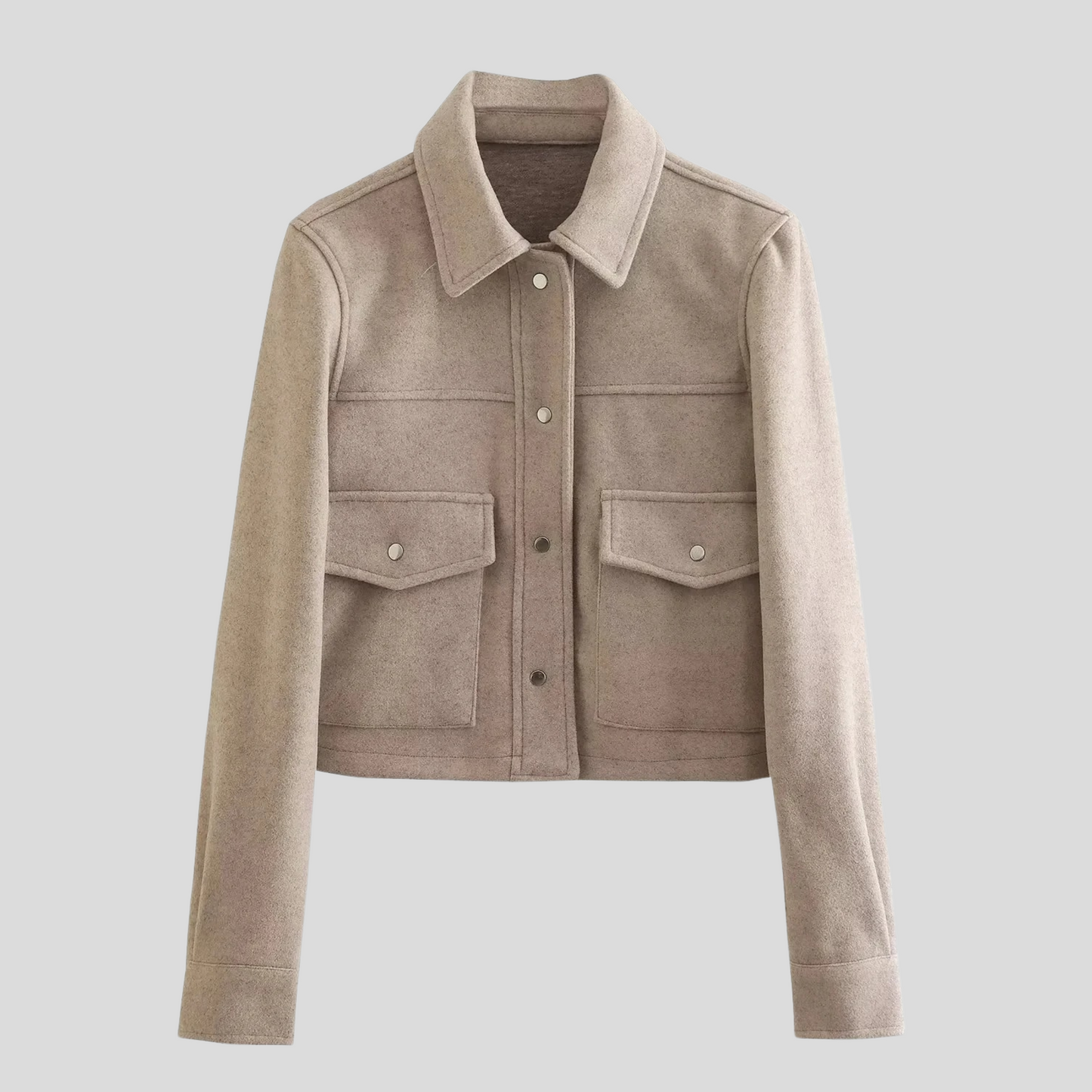 Ivyshape | Women's Long Sleeve Jacket with Fashionable Buttons