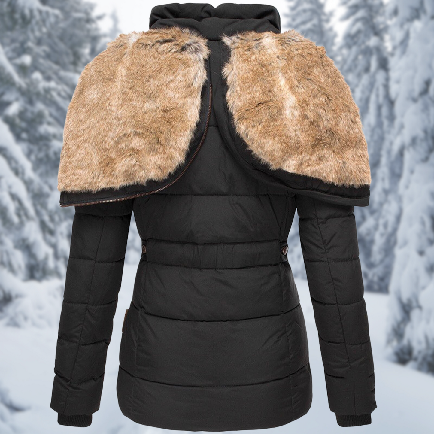 Ivyshape | Long Quilted Winter Coat for Women