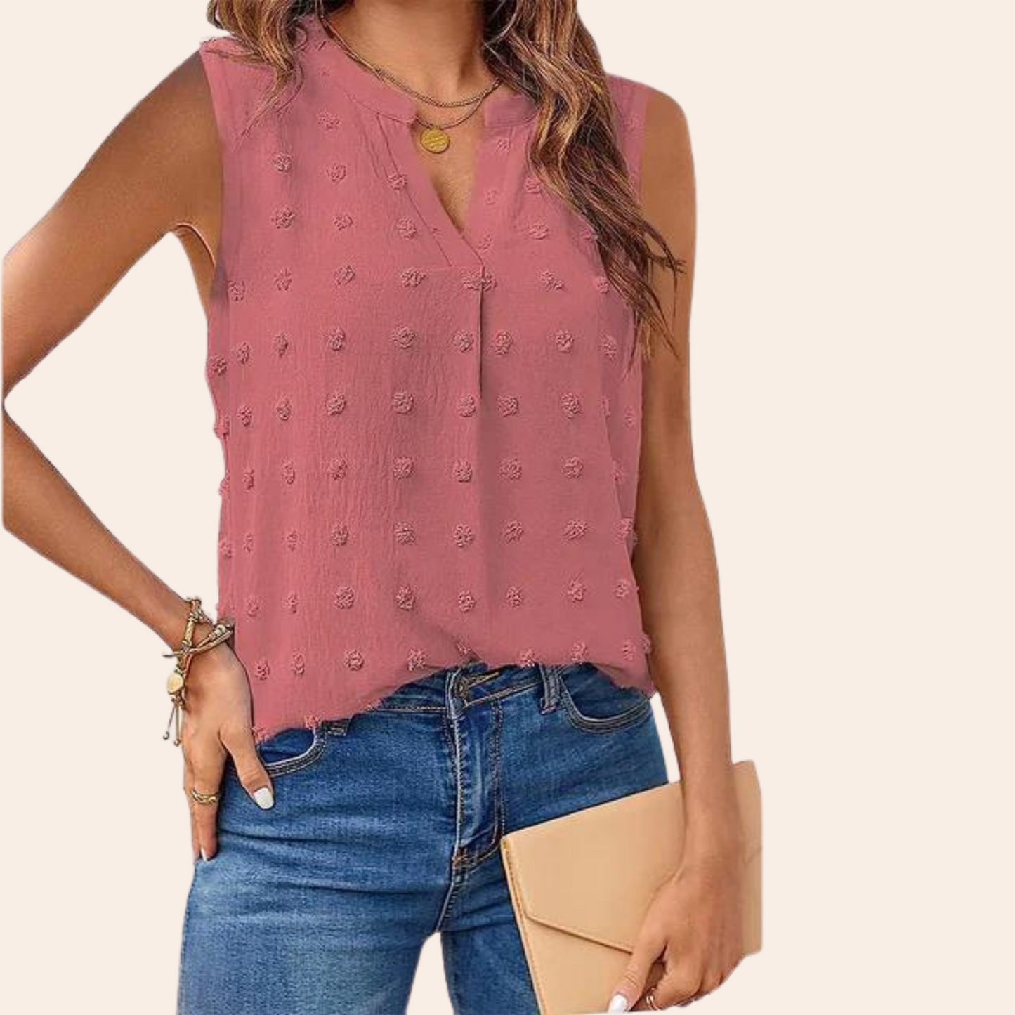 Ivyshape | Women's Sleeveless Blouse V-Neck