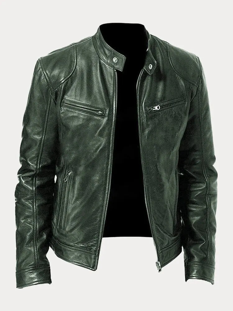 Ivyshape | Casual Leather Jacket for Men