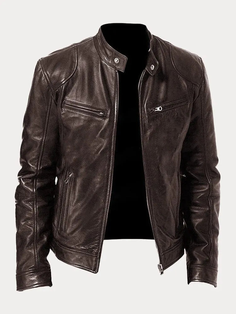 Ivyshape | Casual Leather Jacket for Men