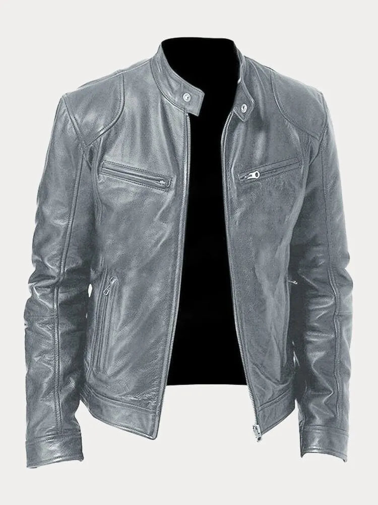 Ivyshape | Casual Leather Jacket