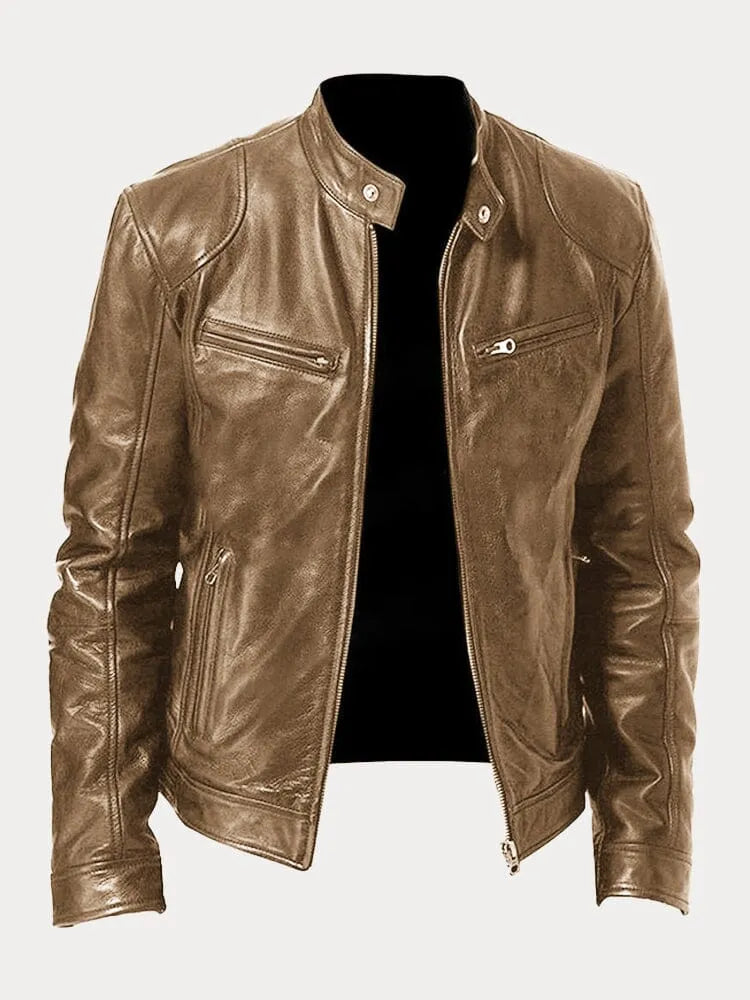 Ivyshape | Casual Leather Jacket for Men