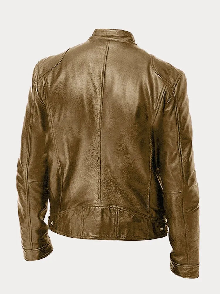 Ivyshape | Casual Leather Jacket for Men