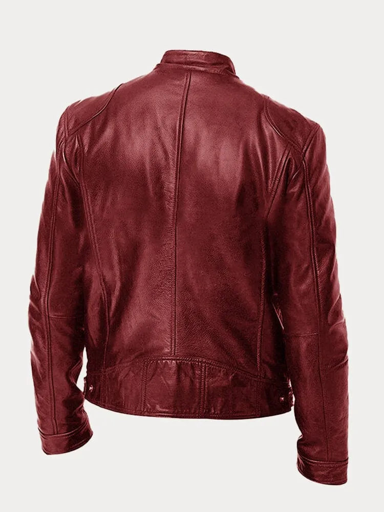 Ivyshape | Casual Leather Jacket for Men