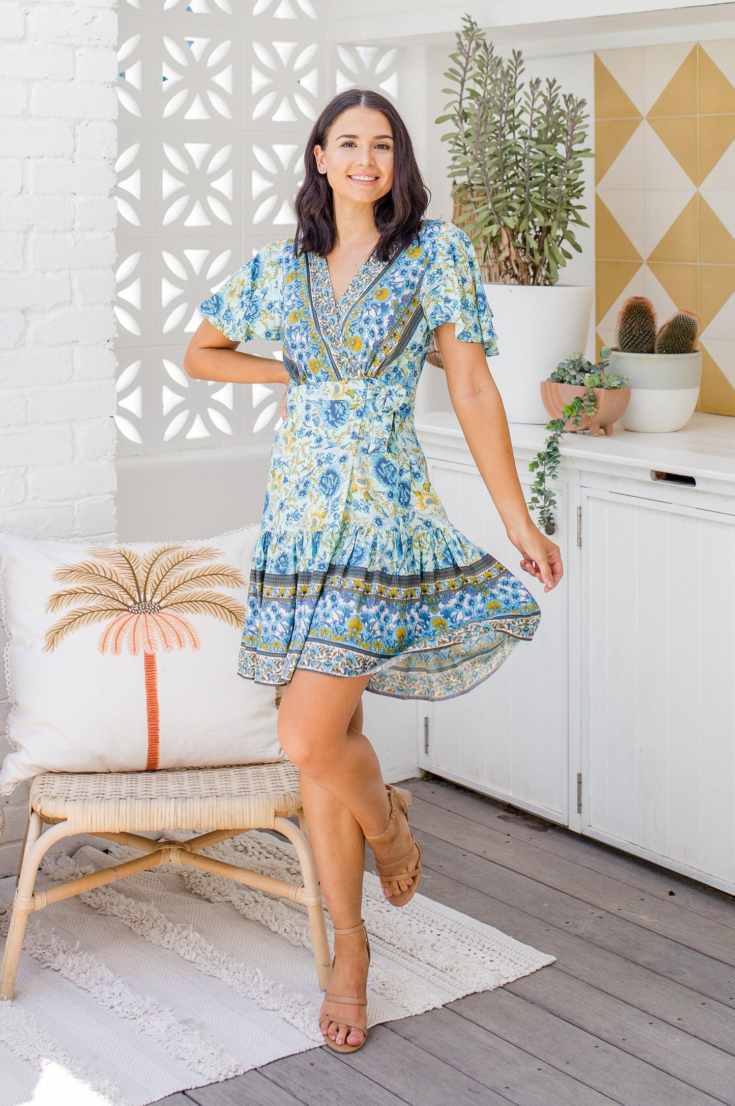 Melanie Wrap Dress -  Byron Bay Blue