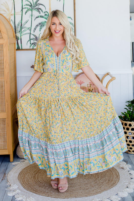 Aiko Dress - Canary Yellow