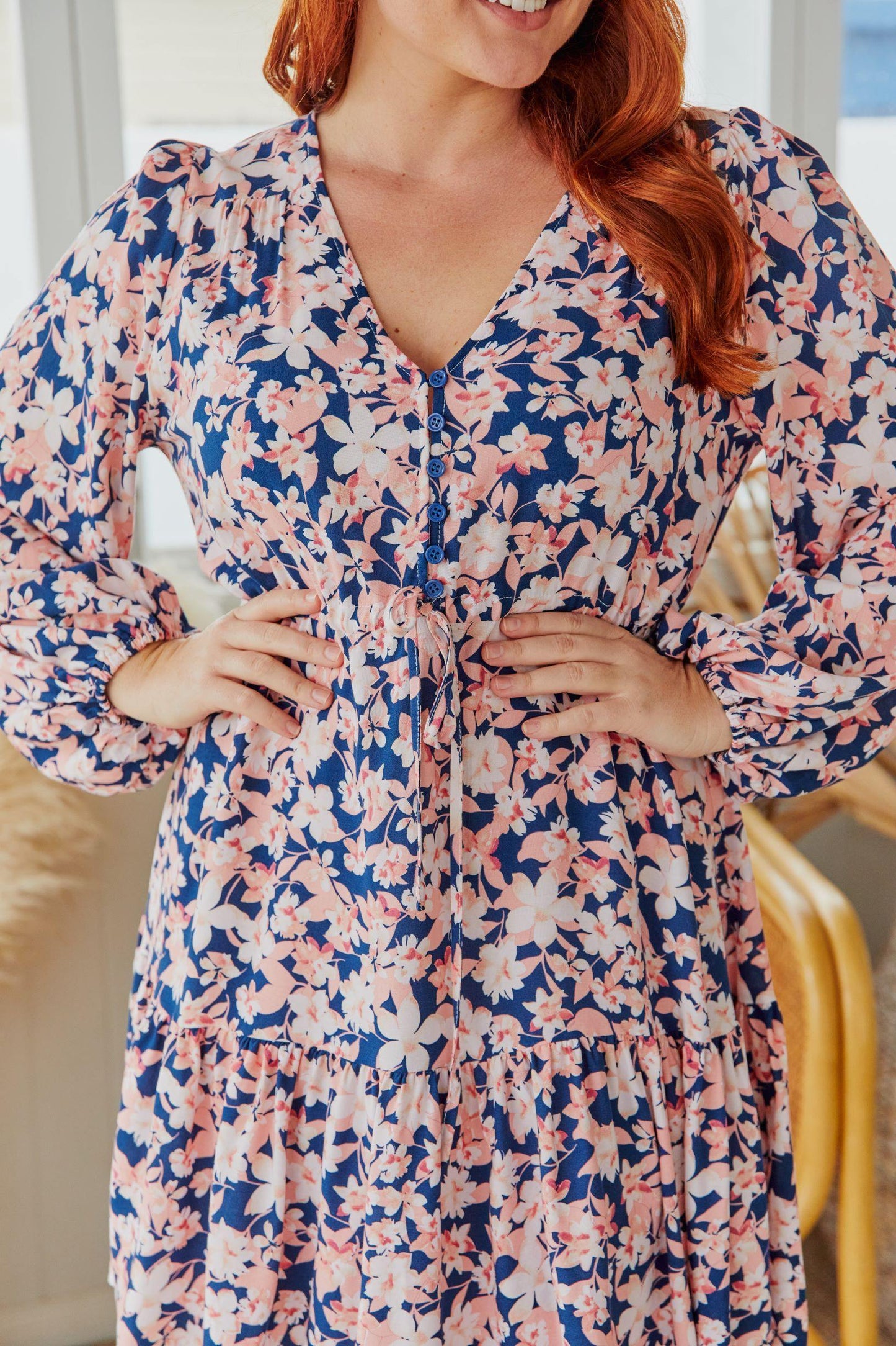 Lola Dress  - Navy Floral