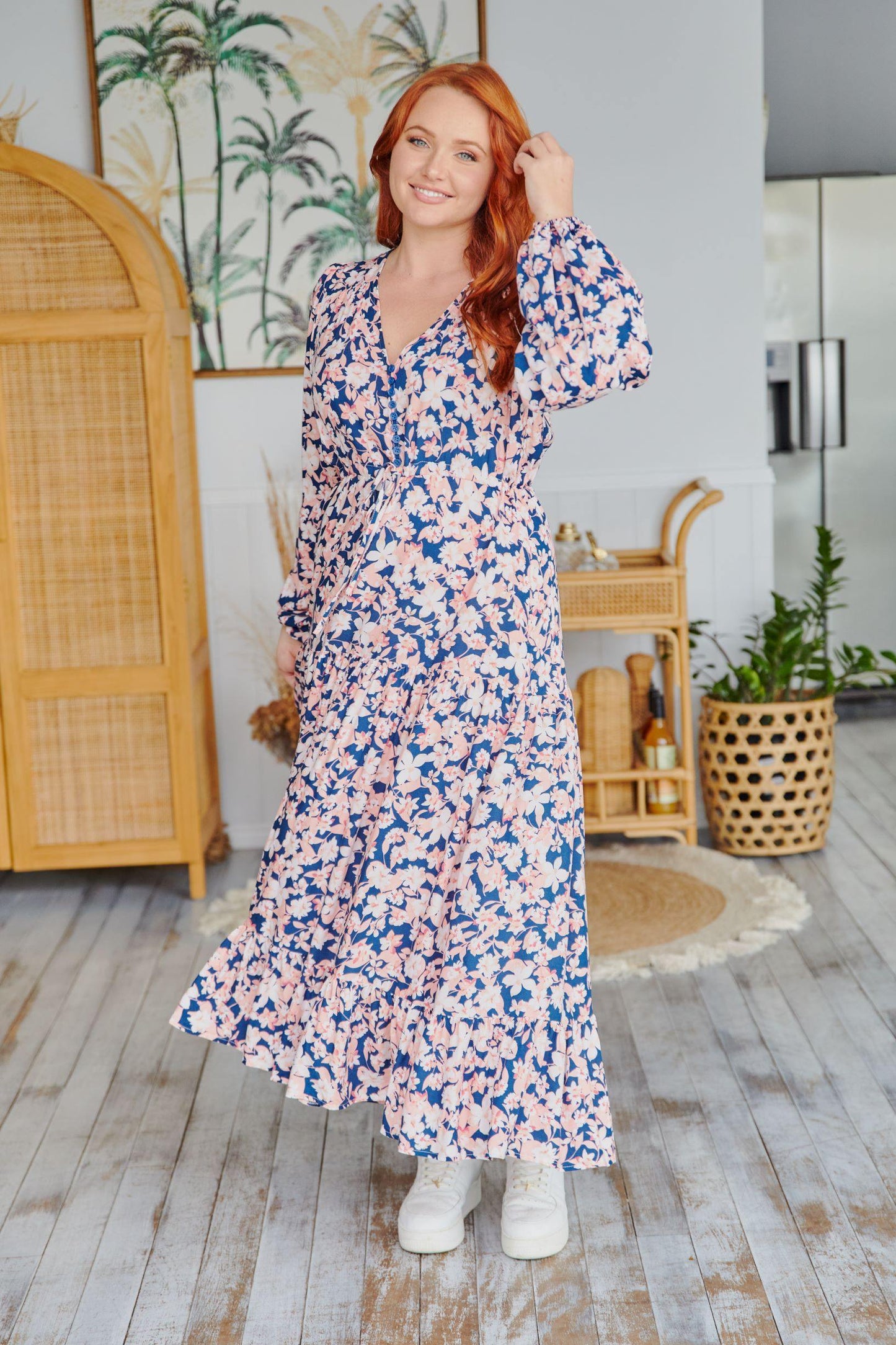 Evie Dress  - Navy Floral