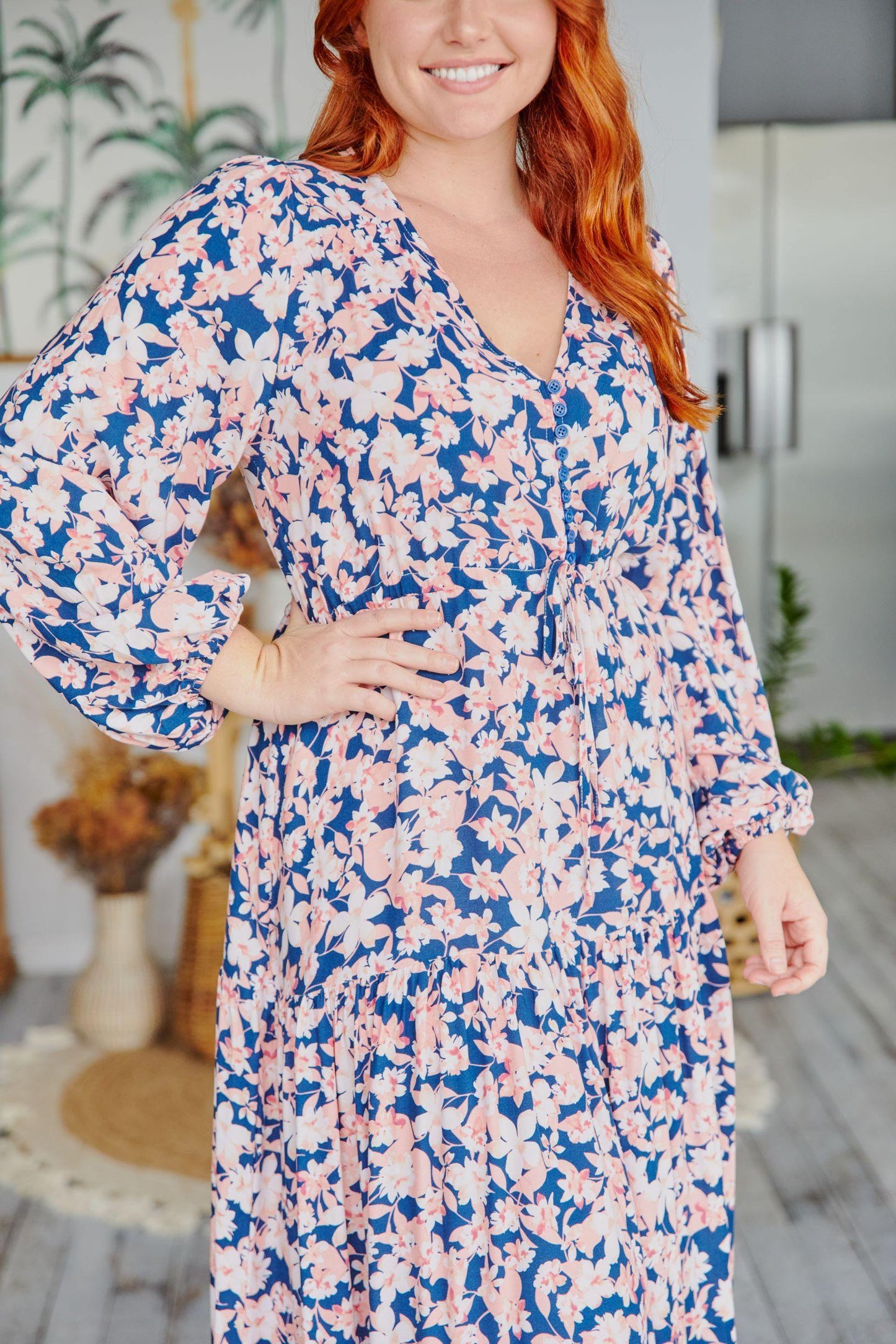 Evie Dress  - Navy Floral