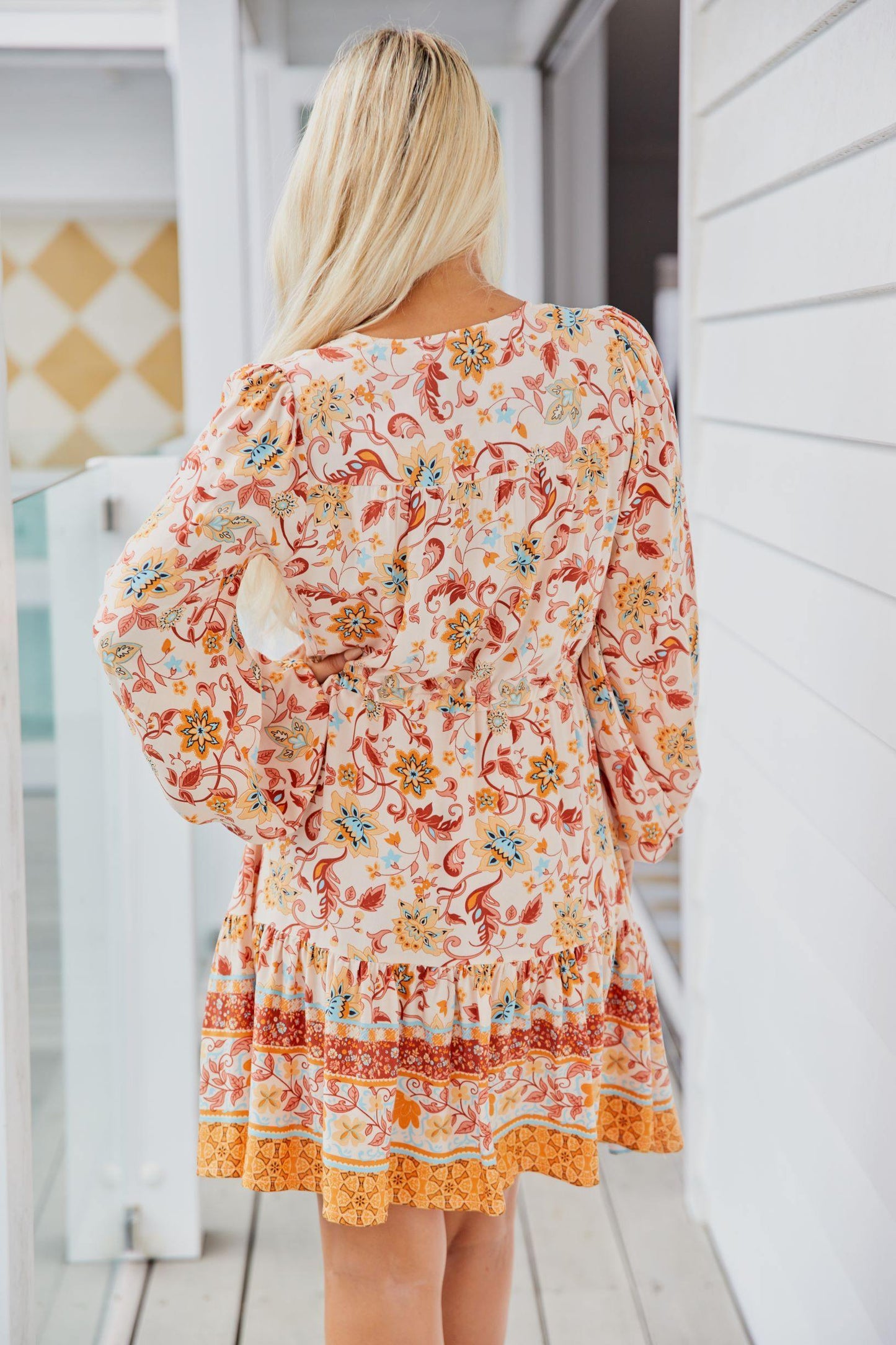 Lola Dress  - Orange Indiana