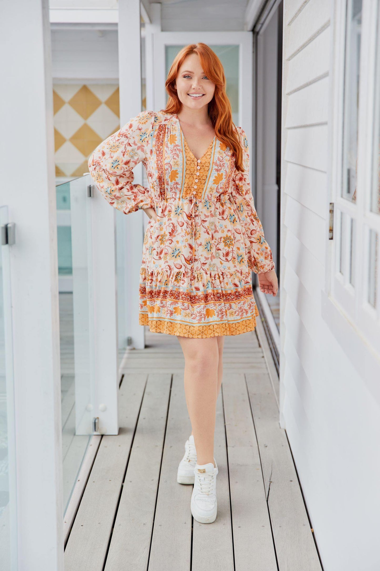 Lola Dress  - Orange Indiana