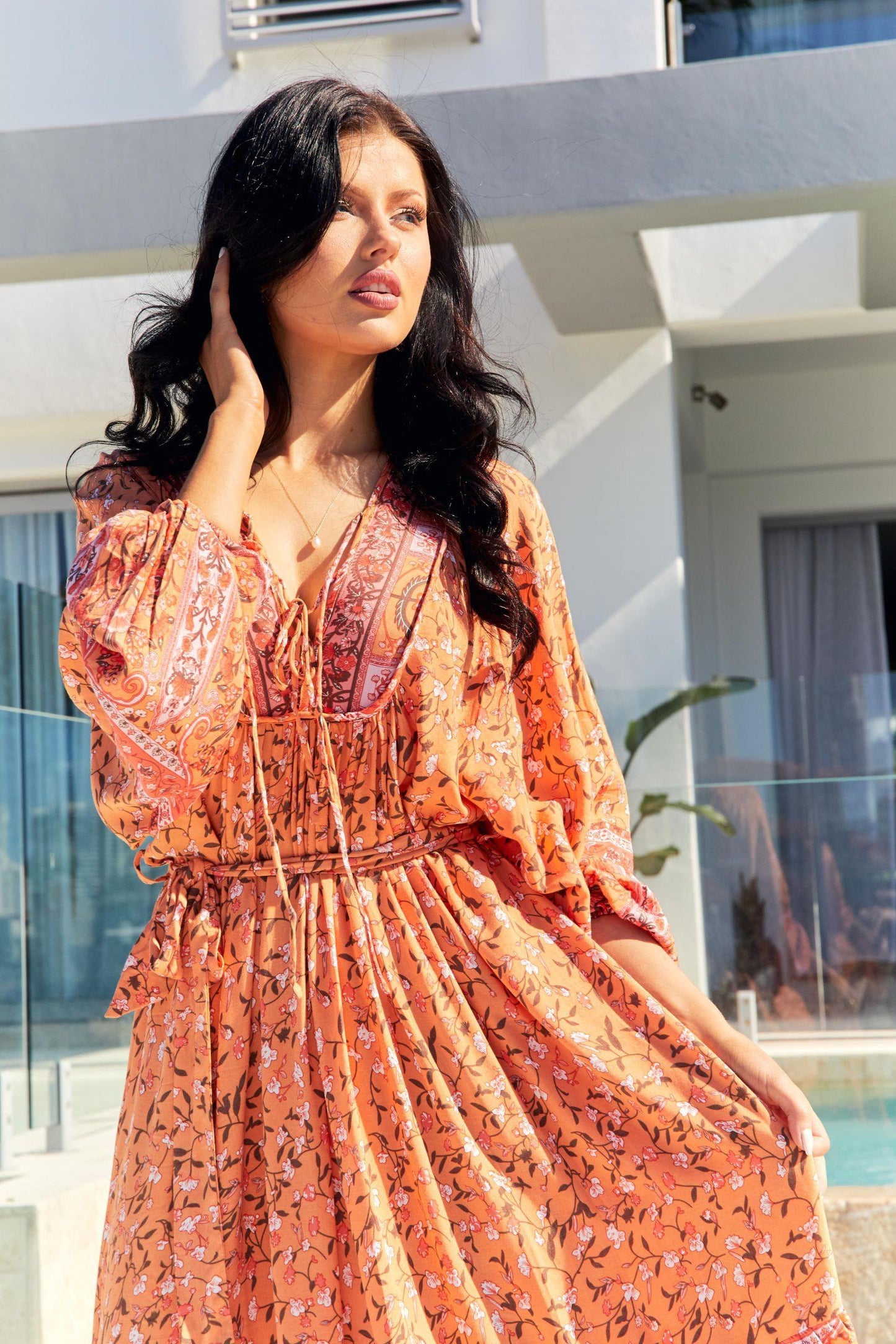 Josephine Dress - Sunset Orange