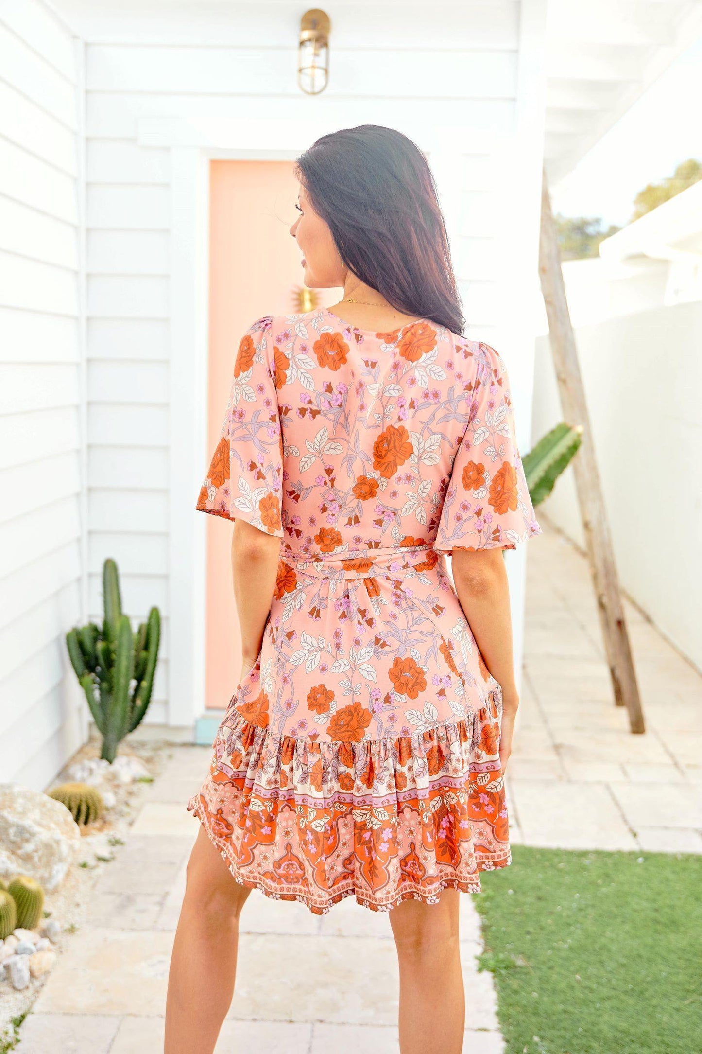 Melanie Wrap Dress - Peach