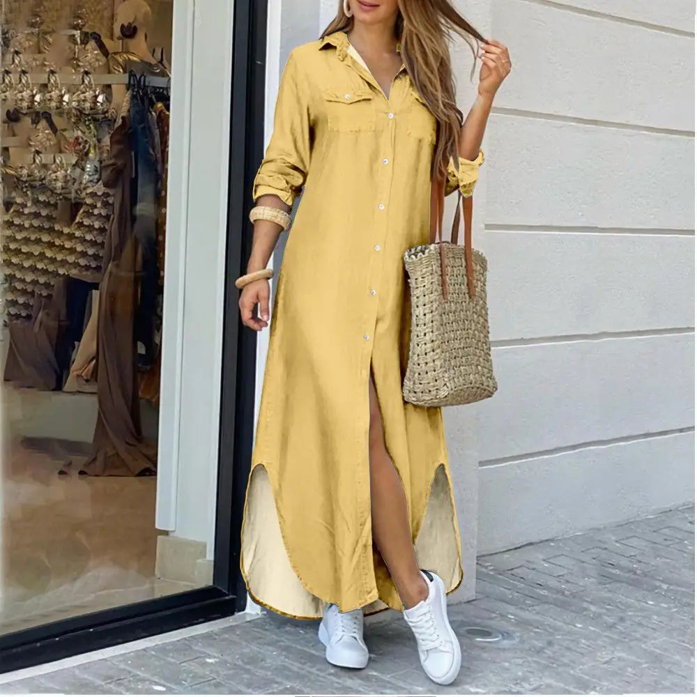 Ivyshape | Long Shirt Dress