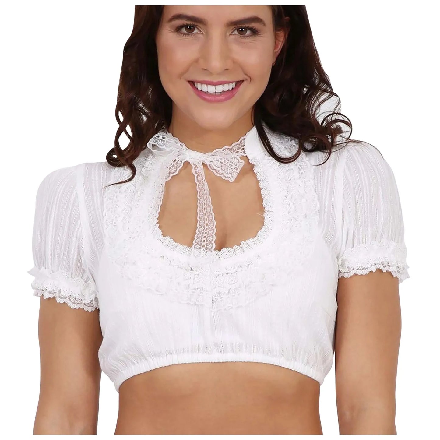 Alluring Lace-Up Dirndl Blouse for Women