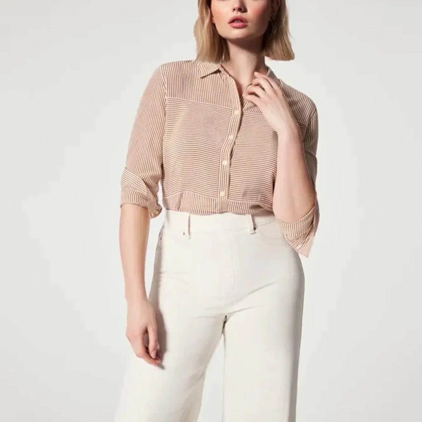 Ivyshape | Wide Cut Women's Trousers with Straight Legs