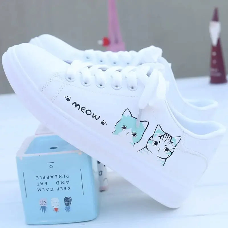 Trendy White Casual Sneakers for Women