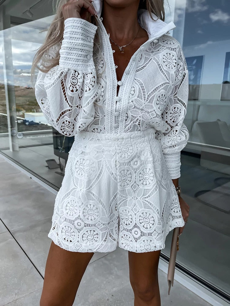 Ivyshape | Women's Stylish Double Lining Romper Long Sleeves