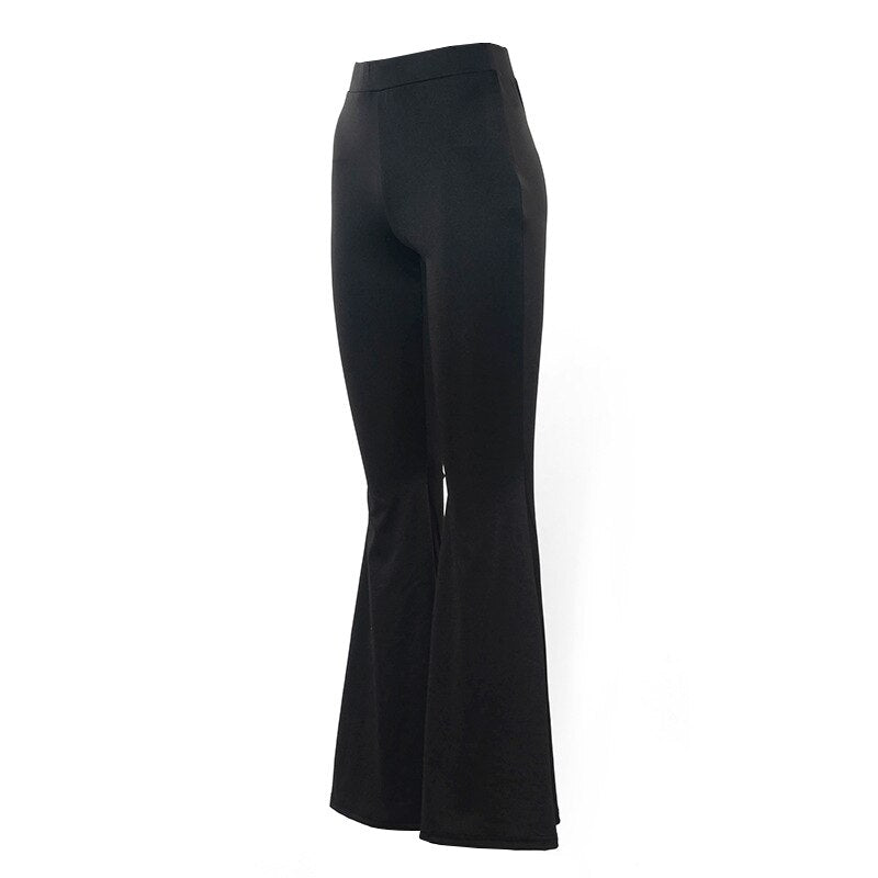 Ivyshape | Pants Elegant Flared Ladies' Pants In Timeless Black for Style-Conscious Appearances