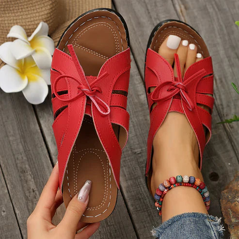 Ivyshape | Women's Tied Style Sandals Leather