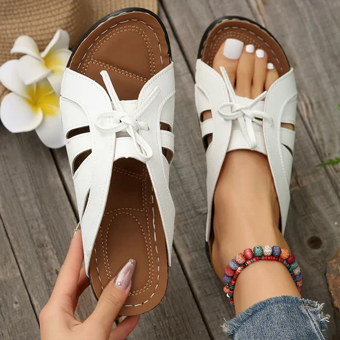 Ivyshape | Women's Tied Style Sandals Leather