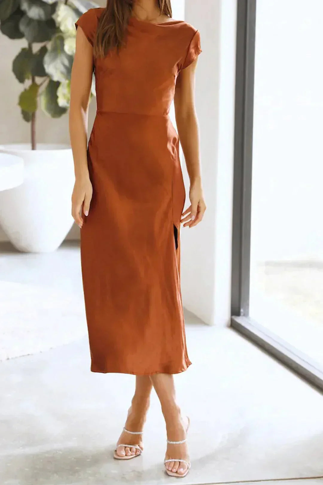 Ivyshape | Silk Dress Luxurious Elegance