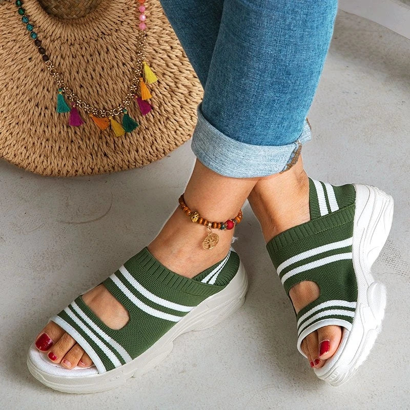 Striped Comfort Sneaker Sandals