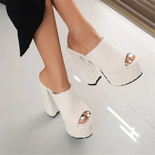 Women's Chunky Platform Peep Toe Slingback Sandals