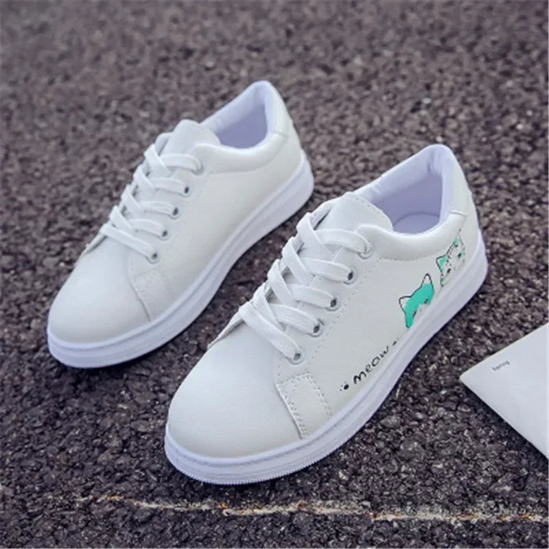 Trendy White Casual Sneakers for Women