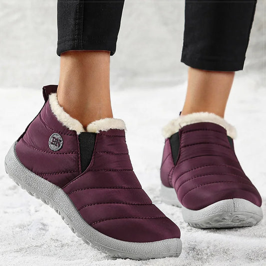 Warm Fur Slip-On Winter Flats for Women