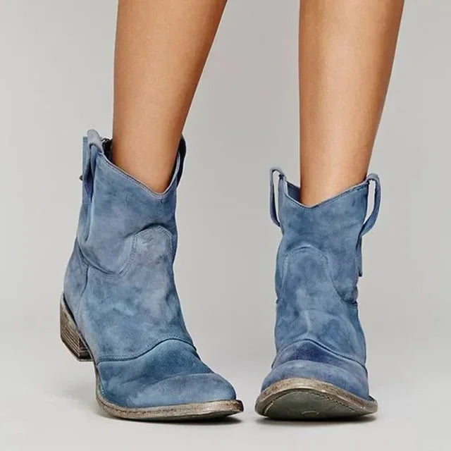 Ivyshape | Cowboy Ankle Boot in Vintage Style