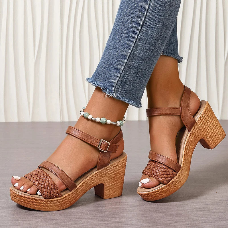 Ivyshape | Woven Platform Sandals