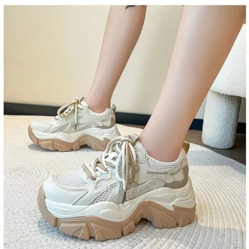 Chic Platform White Sneakers for Women