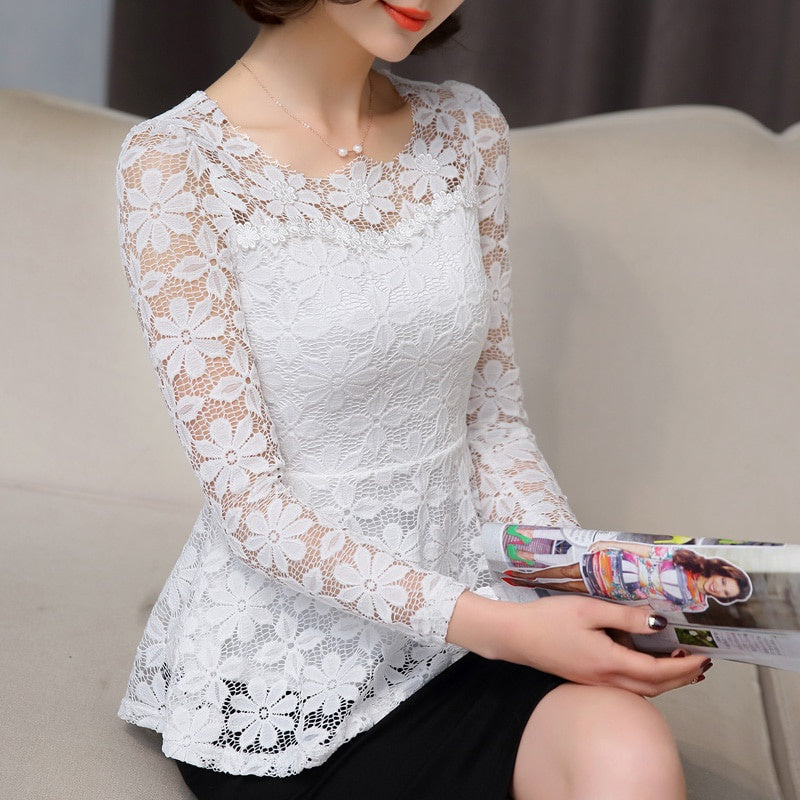 Vintage Lace Long Sleeve Blouse