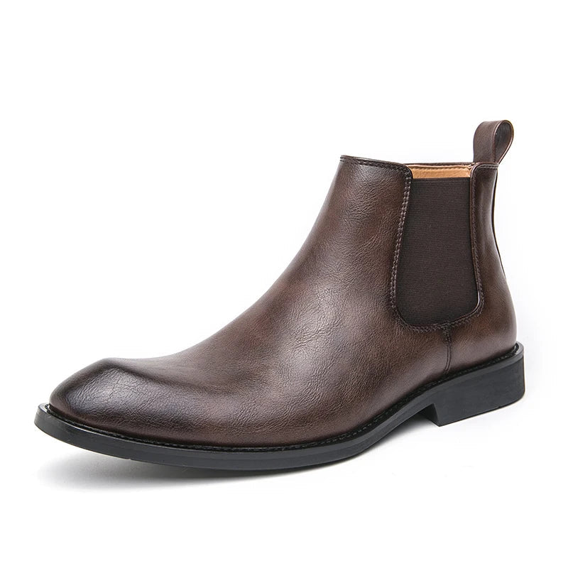 Ivyshape | Zipped Leather Chelsea Boots