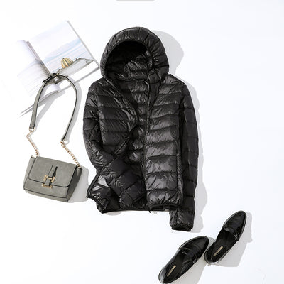 Ivyshape | Women's Autumn Winter Ultralight White Duck Down Jacket