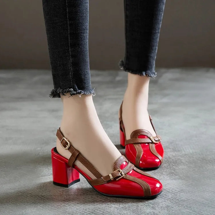 Retro High-Heeled Sandals