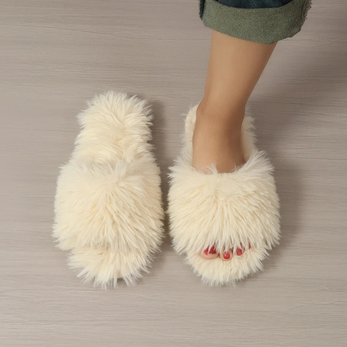 Autumn and Winter Plush Indoor Slippers for Women