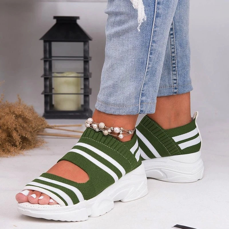 Striped Comfort Sneaker Sandals