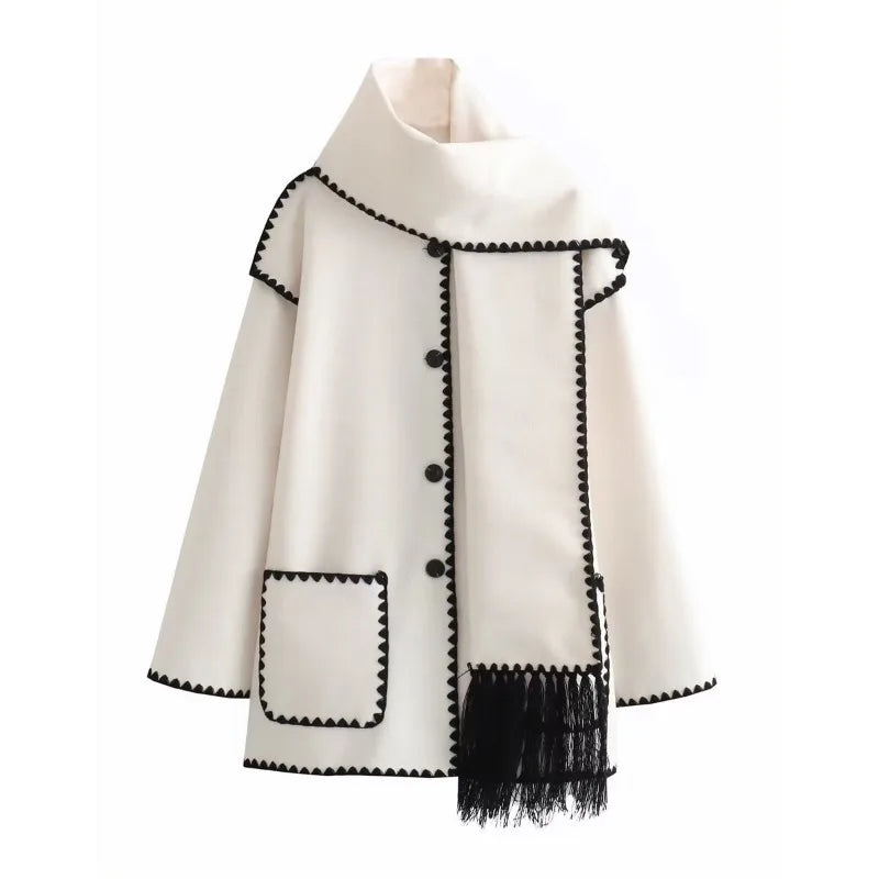 Ivyshape | Warmer Coat With Scarf