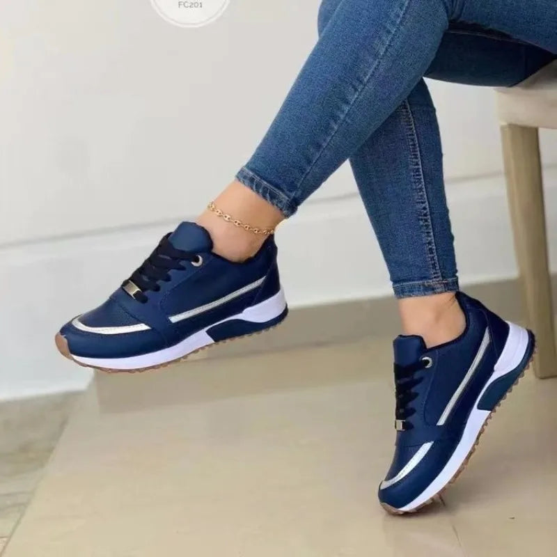 Stylish Leather Platform Sneakers for Women