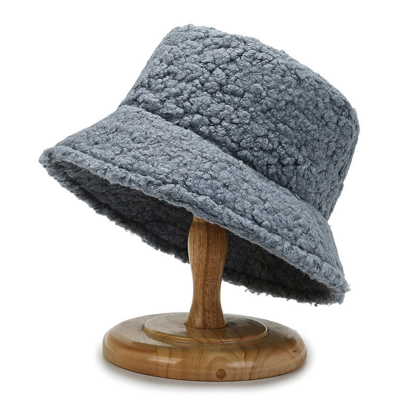 Ivyshape | Women's Lambswool Bucket Hat Warm Outdoor Panama Hat for Women