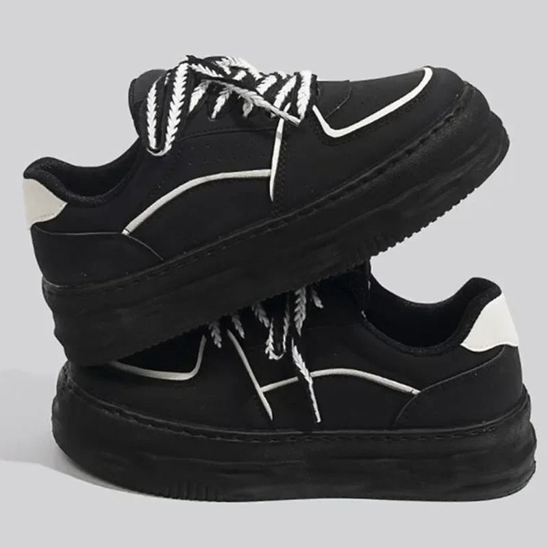 Trendy Black Platform Sneakers for Women