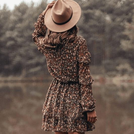 Summer Elegant Layered Mini Dress Brown | Ideal for Summer