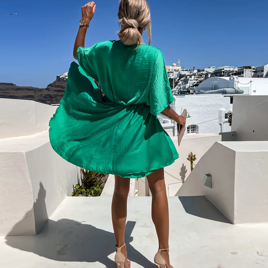 Ivyshape | Luxurious Satin Wrap Dress