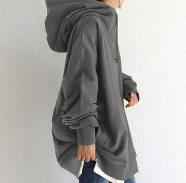 Ivyshape | Oversized Zip Hoodie Jumper for Women